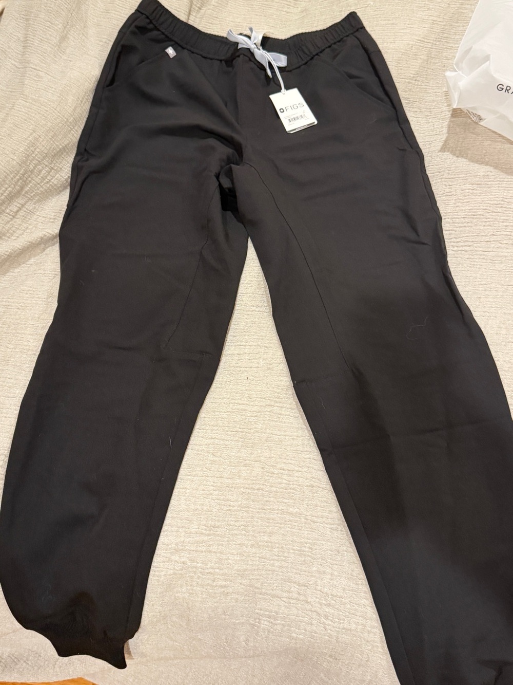 Figs Black Jogger Pants with Gray Drawstring - Picture 4 of 5